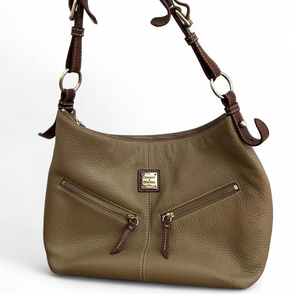 Dooney & Bourke vintage pebbled beige  leather shoulder bag
